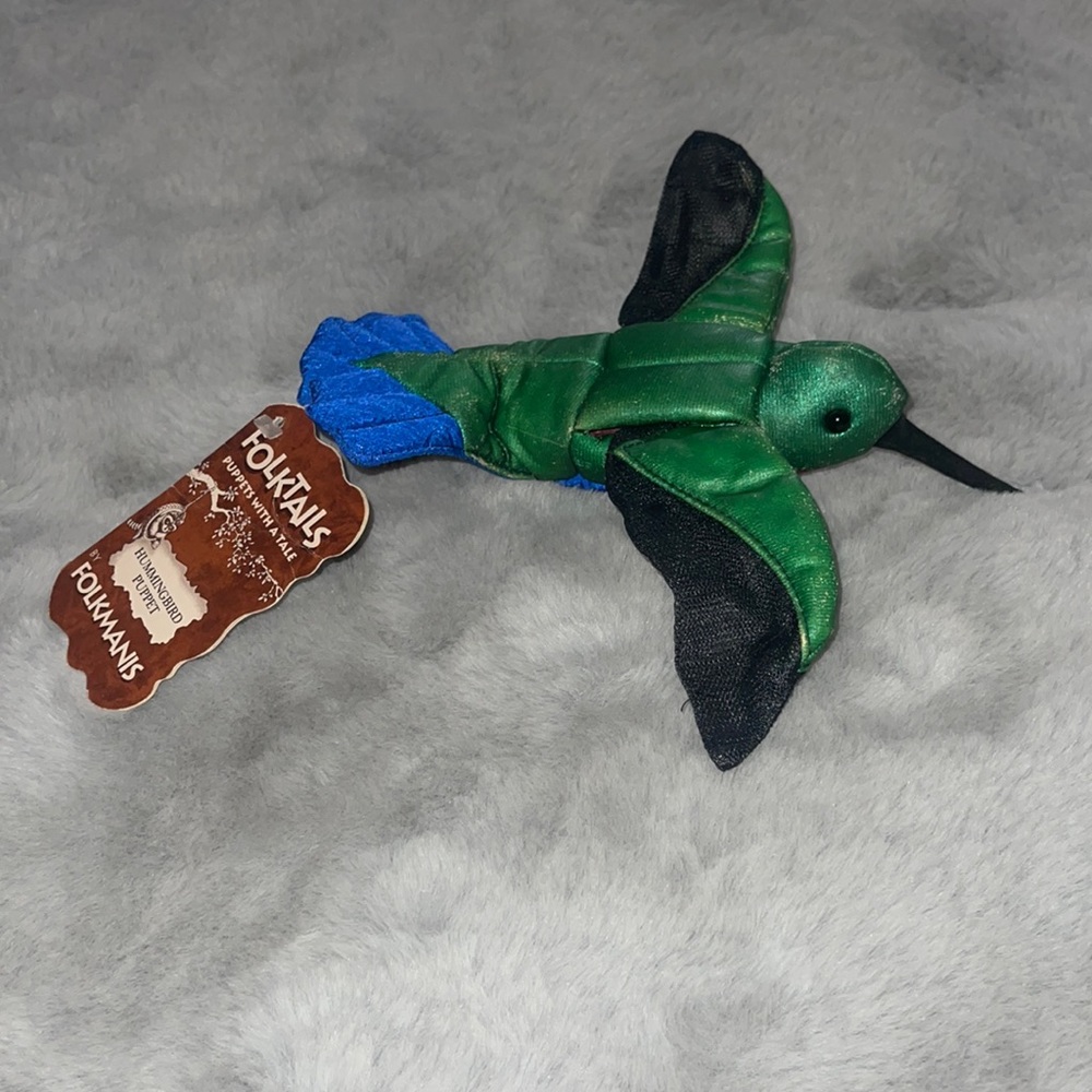 Folktails Finger Puppet Hummingbird Flapping Wings Folkmanis OriginaL NEW